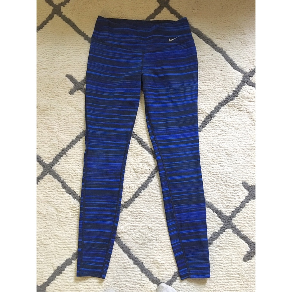 Nike Dri-fit Black and Blue Running Leggings
